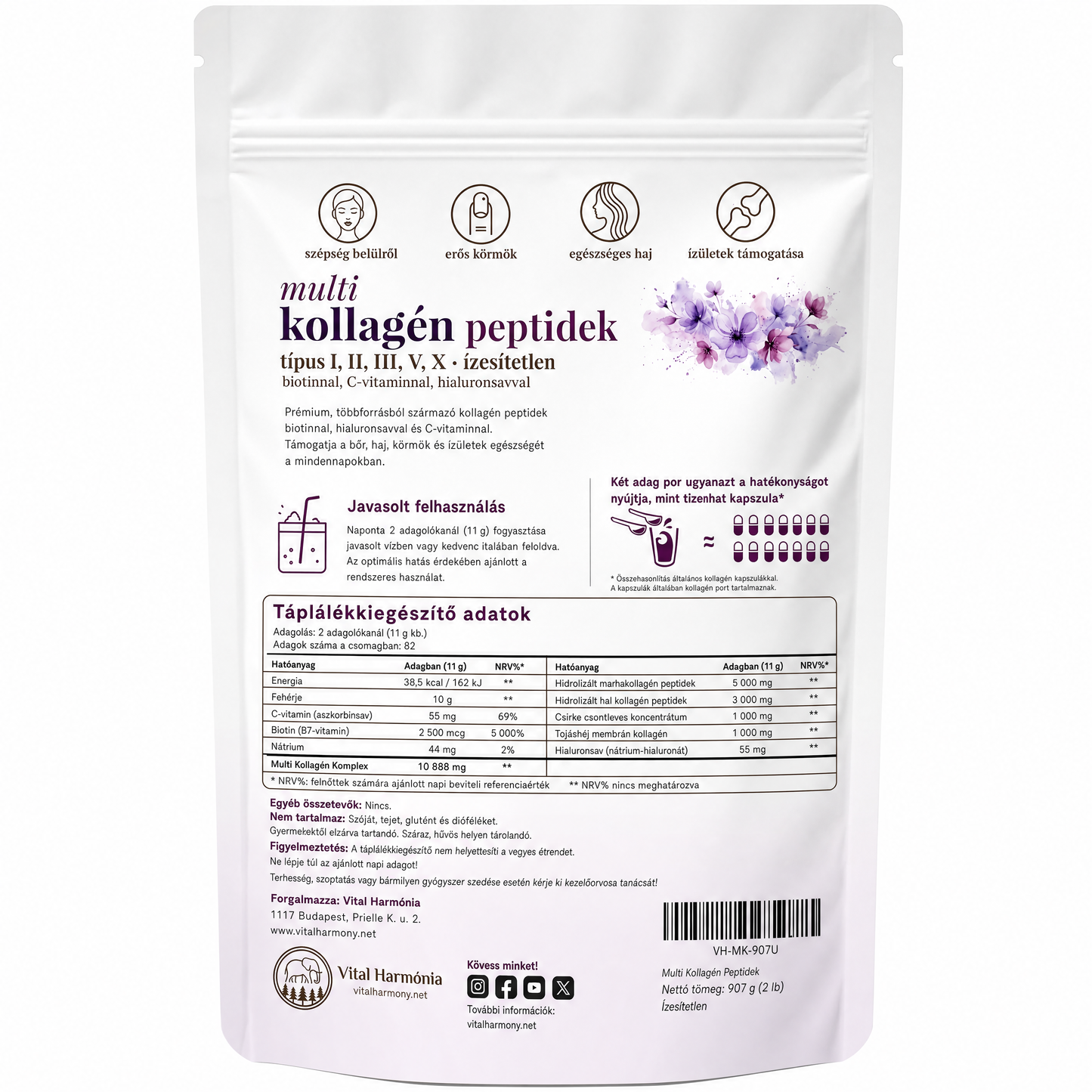 Collagen Harmonia™  - Gyors, látható és tartós megoldás a feszes bőrért, erős hajért és körmökért  - 5-féle kollagénnel