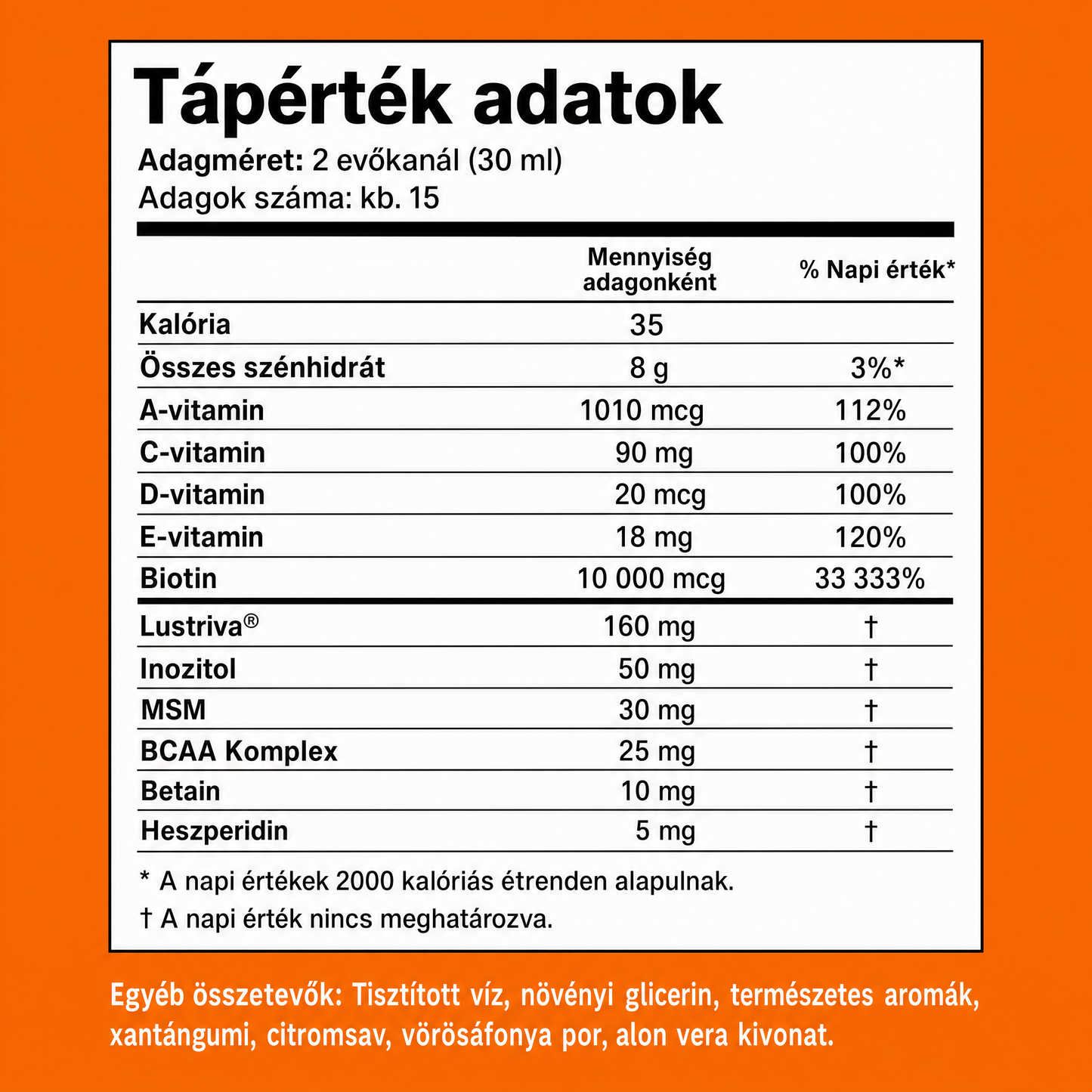 Hair Harmonia™ – Folyékony Multivitamin a dúsabb, erősebb hajért – 15+ vitamin, Biotin 10.000 mcg, Lustriva® hajnövesztő komplexszel