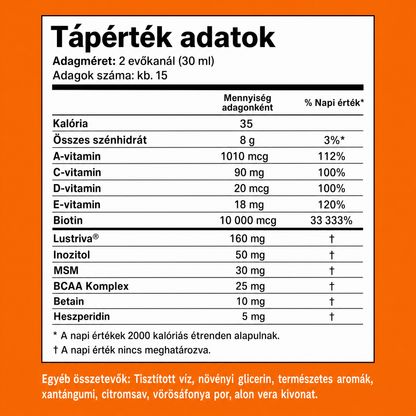 Hair Harmonia™ – Folyékony Multivitamin a dúsabb, erősebb hajért – 15+ vitamin, Biotin 10.000 mcg, Lustriva® hajnövesztő komplexszel